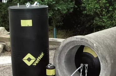 CR csőelzáró ballon alkalmazása betoncsatornában