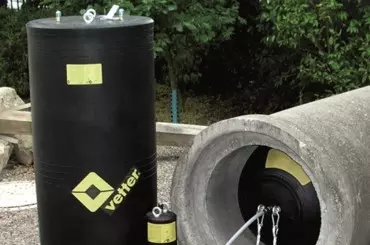 CR csőelzáró ballon alkalmazása betoncsatornában CR csőelzáró ballon alkalmazása betoncsatornában